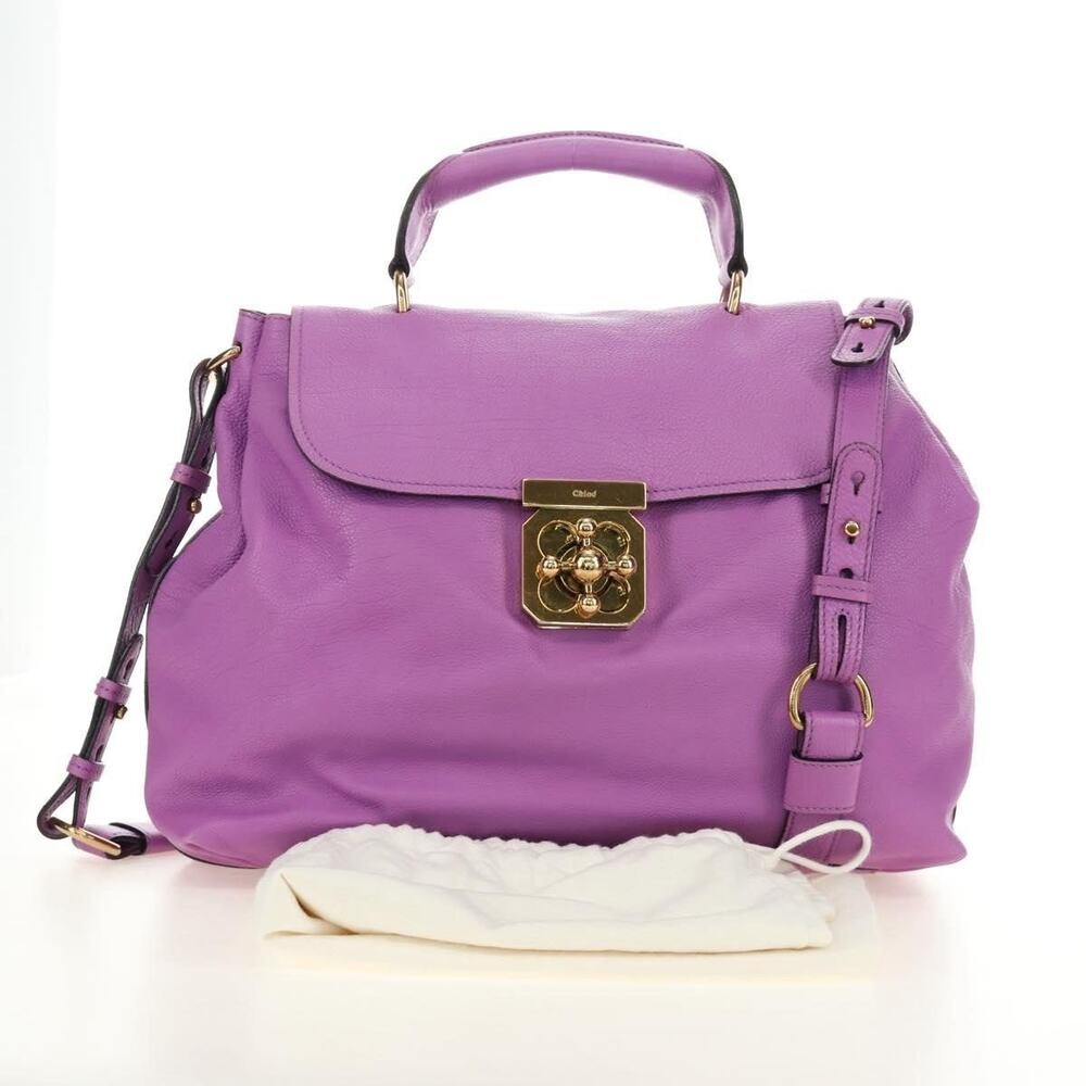 Chloe Leather Elsie Handbag Purple
